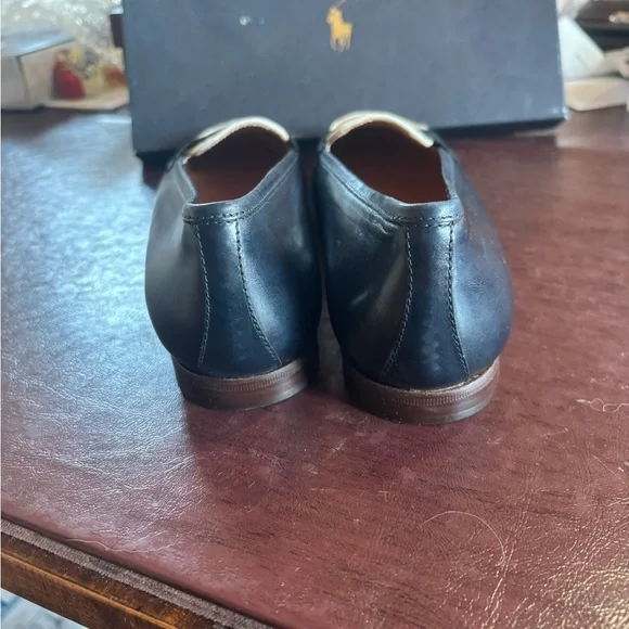 Ralph Lauren NWT blue and cream penny loafers size 9 shoes - Picture 3 of 9